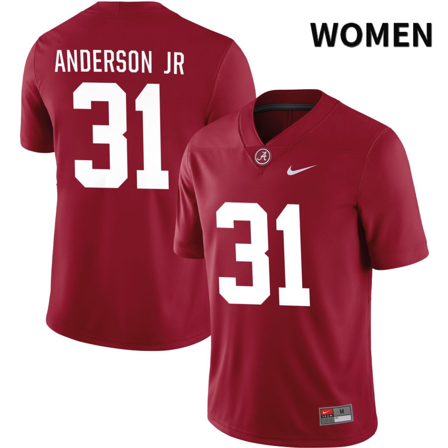 Alabama Crimson Tide Women's Will Anderson Jr #31 NIL Crimson 2022 NCAA Authentic Stitched College Football Jersey VG16X41YW